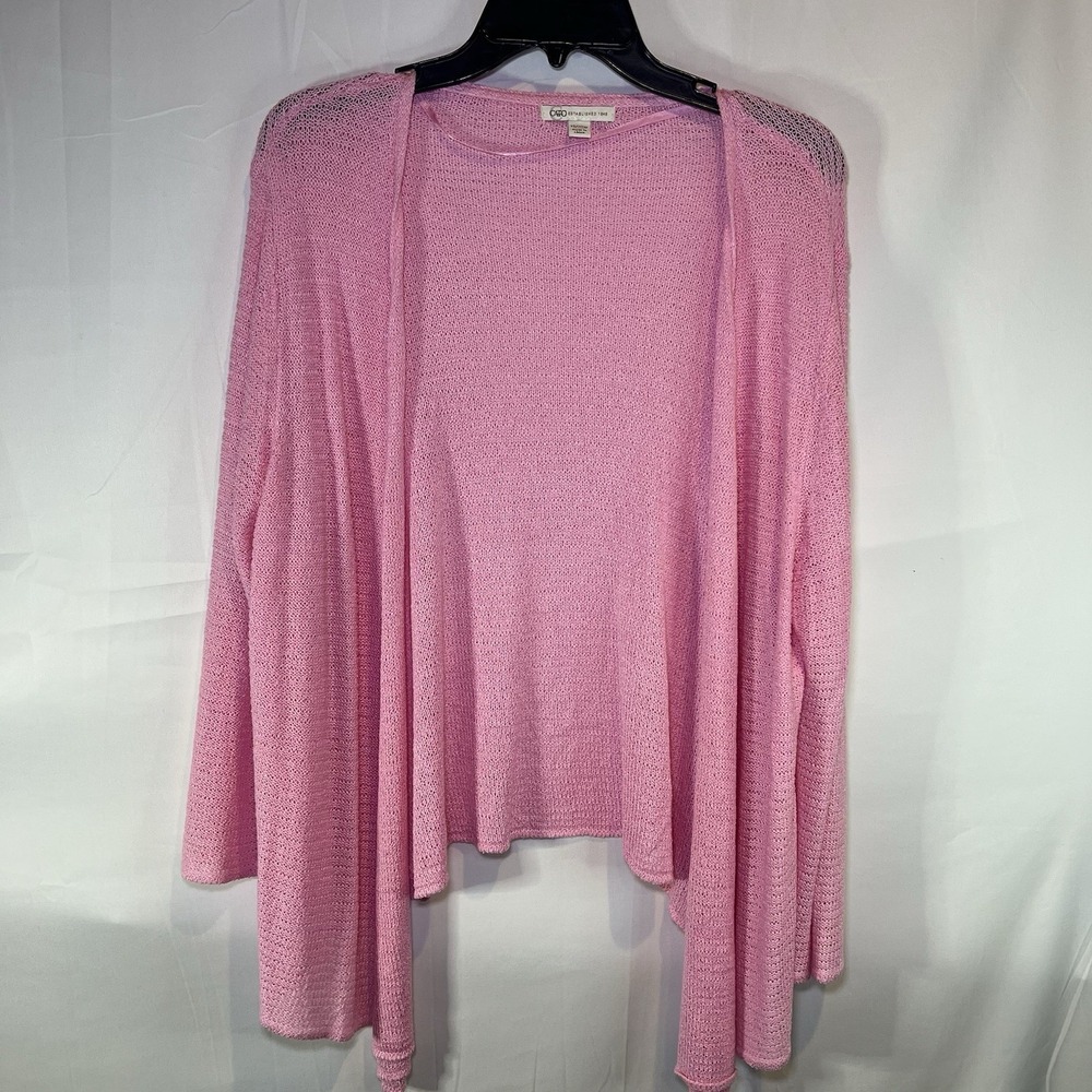 Cato Cardigan Sweater Open Front 18/20W Blush Pink Knit Cozy Chic Valentine Day
